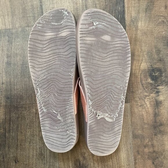 Reef Cushion Court Flip Flops Women’s 9 Taupe Rose Gold Sandals - Picture 4 of 6